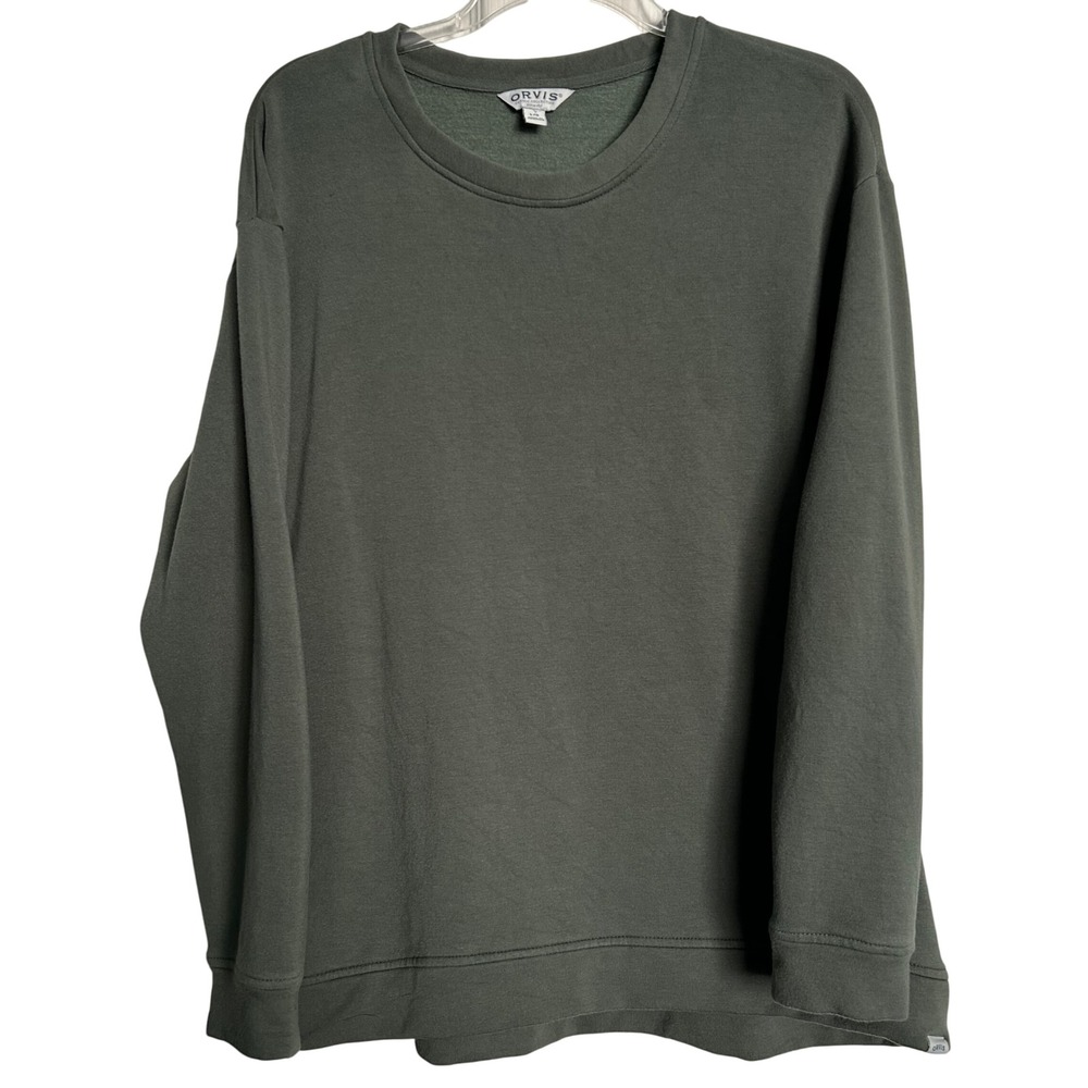 Orvis Classic Collection Women's Sweatshirt Large Olive Green Crew Neck
